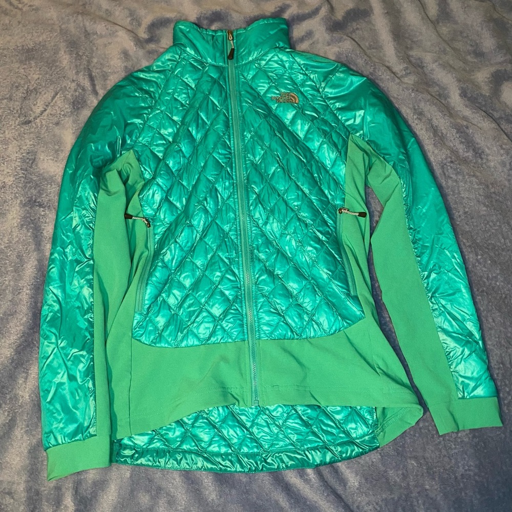 The North Face Teal Quilted Jacket Large